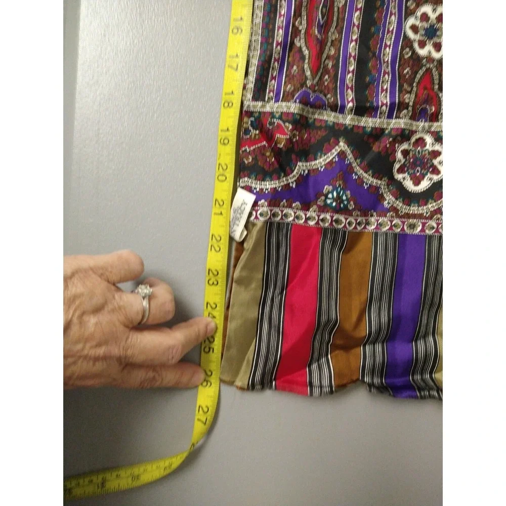 Linda Allard for ELLEN TRACY Rectangle Silk SCARF 11